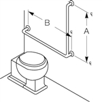 Bradley 8120-057 30 Inch 90 Degree Grab Bar