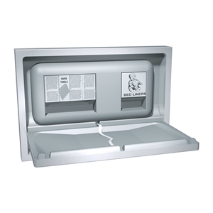 ASI 9013 Recessed Horizontal Baby Changing Station in Satin Stainless Steel Finish image