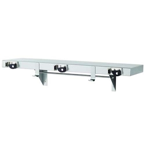 Bradley 9983 30" Utility Shelf with Mop and Broom Holder with 3 Holders and 2 Hooks