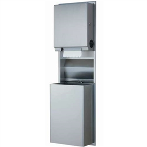 B-3961 Bobrick Paper Towel Dispenser with Trash Can image