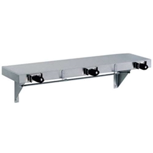 Gamco US-2 36" Utility Shelf with Mop and Broom Holder with 4 Holders and 3 Hooks