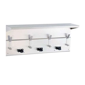 Gamco US-6 44" Utility Shelf with Mop and Broom Holder with 4 Holders and 5 Hooks