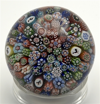 Antique Baccarat Close Pack Millefiori Paperweight 1848