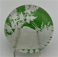 Bohemian Green-stained Engraved Stag