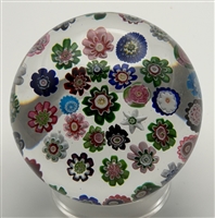 Antique Clichy Open Concentric Millfiori Paperweight