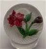 Antique New England Glass Co. Red Rose and Bud paperweight