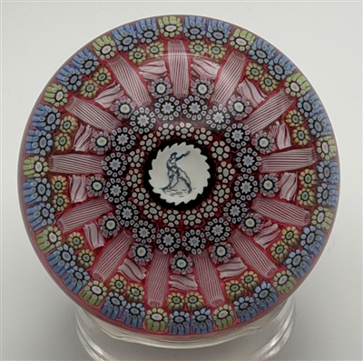 Perthshire Cricket Player Millefiori Paperweight