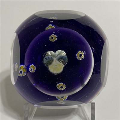 Pairpoint Sulphide Paperweight - Pansy