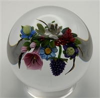 2001 Ken Rosenfeld Mixed Floral Bouquet Paperweight