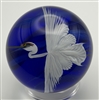 1999 Daniel Salazar White Crane Paperweight