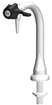 Natural Polypro DURALINE Laboratory Faucet, Deck Mount, Duraline Cntrol Valve, Removable Serrated Barb (Leaves 1/4" Fem NPT Outlet), ADA Compliant Handle, 3/8" Fem NPT Supply Inlet