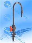 Marquest PVC Lab Faucet, Deck Mount, Rugged 1/4 Turn Ball Valve, Left Handed, 3/8" Female NPT Supply Connection