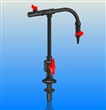 Lab Faucet, Deck Mount, Dual Outlet, Union Control Ball Valve, 2 Additional Shutoff Lab Ball Valves with Serrated Barb & 1/4" Female NPT Outlets, 3/8" Female NPT Inlet Supply Connection (Below Deck), Adjustable Handle Position, PVC