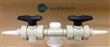 Lab Turret, Deck Mount, Dual Standard Ball Valves with Serrated Barb Tips, Natural Polypropylene