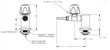 Marquest PVC Laboratory Turret, Duraline Control Valve, 1" Tail Piece, Handle on Right, PVC Body, PTFE Seals