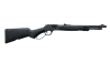 Used T&E Henry Big Boy X Model 357 Magnum 38 Special lever action rifle with factory box, black synthetic stock, threaded barrel, fiber optic sights, side loading gate, and 17.4 inch barrel