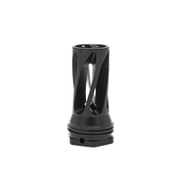 Side profile of HUXWRX QD Flash Hider 6MM with 5/8x24 threads for suppressor-ready rifle builds