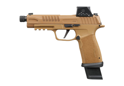 SIG SAUER P365-FUSE TACOPS ROMEO-X SIG-LOC 9mm pistol with 4.9 inch threaded barrel in coyote