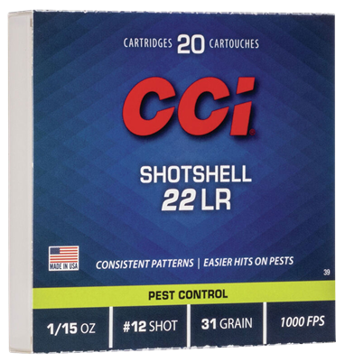 CCI Rimfire Shotshell 22 Long Rifle #12 Shot 20 Rounds