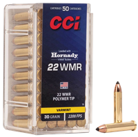 CCI V-Max 22 WMR 30 Grain Polymer Tip Varmint Ammunition 50 Rounds