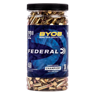 Federal BYOB 22 LR 36 grain copper plated hollow point rimfire ammunition