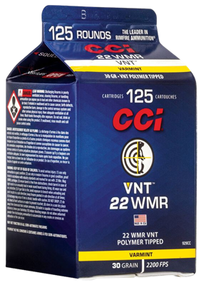 CCI VNT 22 WMR 30 Grain Varmint Tip Ammunition 125 Rounds
