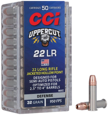 CCI Uppercut 22 LR 32 Grain Jacketed Hollow Point 50 Round Box 960CC ammunition