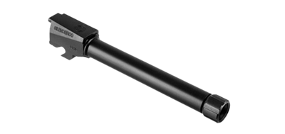 SilencerCo SIG P365 XL threaded barrel 9mm with 1/2x28 threads, 4.3 inch length, black nitride finish, and thread protector
