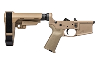 AERO PRECISION AR15 COMPLETE LOWER RECEIVER W/MOE GRIP SB TACTICAL SBA3 BRACE - FDE