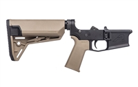 AERO PRECISION M4E1 COMPLETE LOWER RECEIVER W/ FDE MOE SL GRIP &  FDE SL-S  CARBINE STOCK - ANODIZED