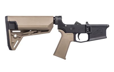 AERO PRECISION M4E1 COMPLETE LOWER RECEIVER W/ FDE MOE SL GRIP &  FDE SL-S  CARBINE STOCK - ANODIZED