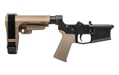 AERO PRECISION M4E1 COMPLETE LOWER RECEIVER W/MOE K2 GRIP & SBA3 BRACE - ANODIZED/FDE