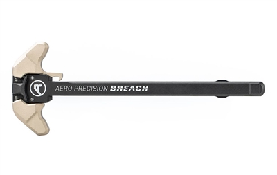 AERO PRECISION AR15/M4 5.56 AMBIDEXTROUS BREACH CHARGING HANDLE WITH SMALL LEVER - BLACK/TAN
