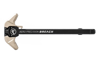 AERO PRECISION AR15/M4 5.56 AMBIDEXTROUS BREACH CHARGING HANDLE WITH LARGE LEVER - BLACK/TAN