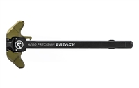 AERO PRECISION AR15/M4 5.56 AMBIDEXTROUS BREACH CHARGING HANDLE WITH SMALL LEVER - BLACK/ OD GREEN