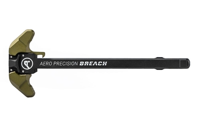 AERO PRECISION AR15/M4 5.56 AMBIDEXTROUS BREACH CHARGING HANDLE WITH SMALL LEVER - BLACK/ OD GREEN