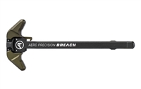 AERO PRECISION AR15/M4 5.56 AMBIDEXTROUS BREACH CHARGING HANDLE WITH LARGE LEVER - BLACK/OD GREEN