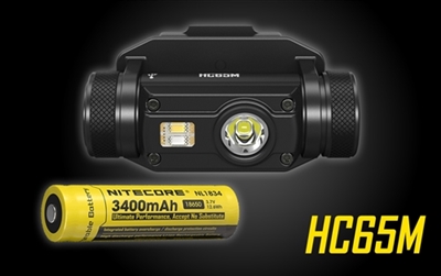 NITECORE HC65M RECHARGEABLE TACTICAL HELMET LIGHT WITH RED LIGHT