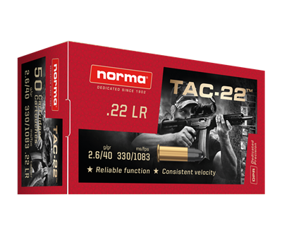 NORMA TAC-22 40 GRAIN - 50 ROUNDS PER BOX