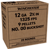 Winchester Military Grade 12 Gauge 2-3/4 Inch 00 Buckshot 25 Round Value Pack Q1544VP