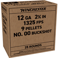 Winchester Military Grade 12 Gauge 2-3/4 Inch 00 Buckshot 25 Round Value Pack Q1544VP