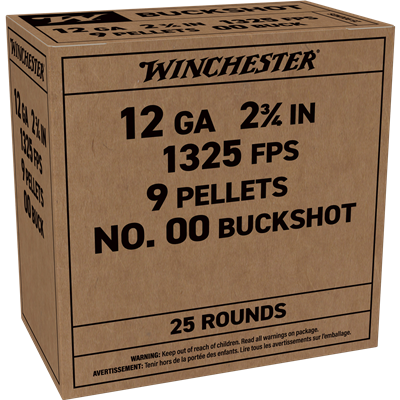 Winchester Military Grade 12 Gauge 2-3/4 Inch 00 Buckshot 25 Round Value Pack Q1544VP