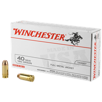 WINCHESTER USA WHITE BOX .40 S&W 180GR FULL METAL JACKET AMMUNITION â€“ Q4238 â€“ 50 ROUND BOX