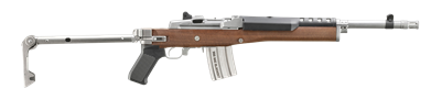 Ruger Mini-14 Tactical .300 Blackout 16.12 Inch Stainless Rifle with Walnut Stainless Side-Folder Stock 5896