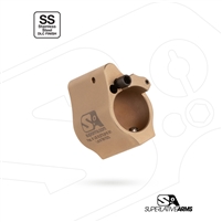 Superlative Arms Adjustable Gas Bleed Off Gas System for AR15/AR10 Platform - .625" Solid SS Set Screw Tan DLC