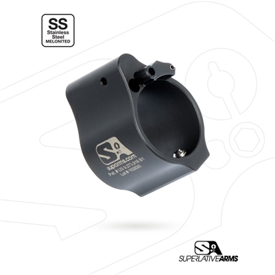 Superlative Arms Adjustable Gas Bleed Off Gas System for AR15/AR10 Platform - .936" Solid SS Set Screw Melonite
