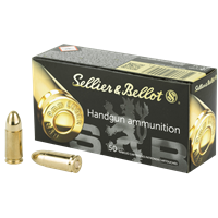 Sellier & Bellot 9mm Luger 124 Grain FMJ 50 Round Box SB9B ammunition