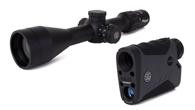 SIG SAUER SIERRA3BDX 4.5-14x50MM RIFLE SCOPE KILO2200BDX 7X25 LASER RANGE FINDER COMBO KIT