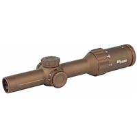 SIG SAUER TANGO6T RIFLE SCOPE 1-6X24MM 30MM FFP 762 SDMR EXTENDED RANGE RETICLE 0.2 MRAD CAPPED TURRENT FDE FINISH