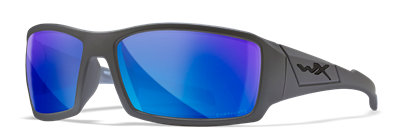 Wiley X Twisted Sunglasses with Matte Graphite Frame and Captivate Polarized Blue Mirror Lenses